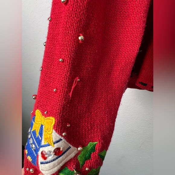 Designers Original Studio Christmas Holiday Sweater Cardigan - Picture 13 of 15